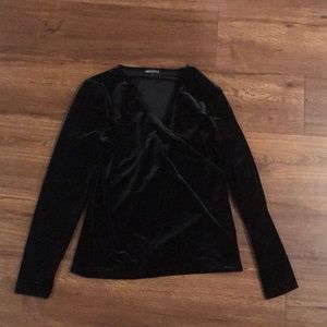 J Crew Velvet Wrap top